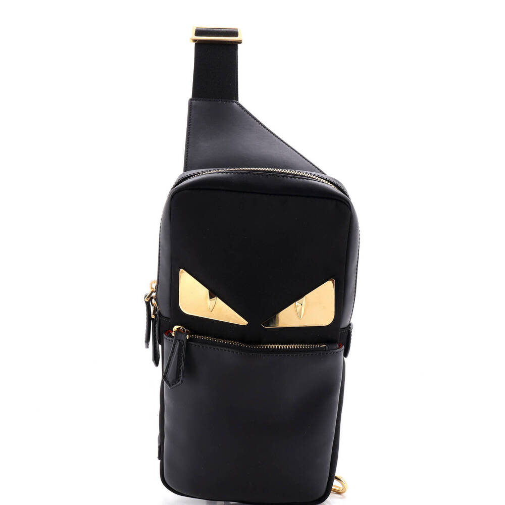 Fendi Medium Monster Sling Bag Nylon and Leather
